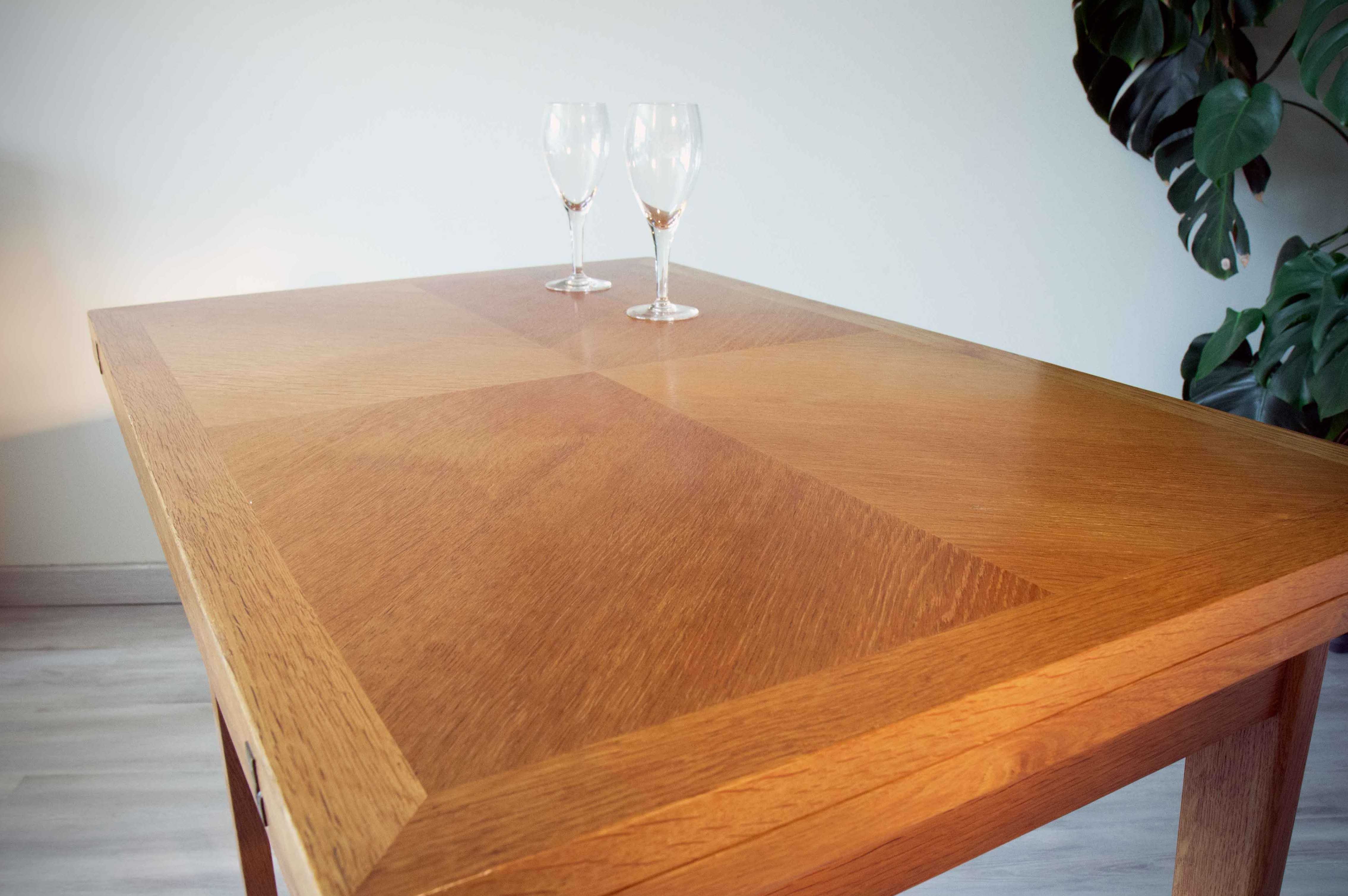 Extended table wallet, light oak branded, vintage 60's