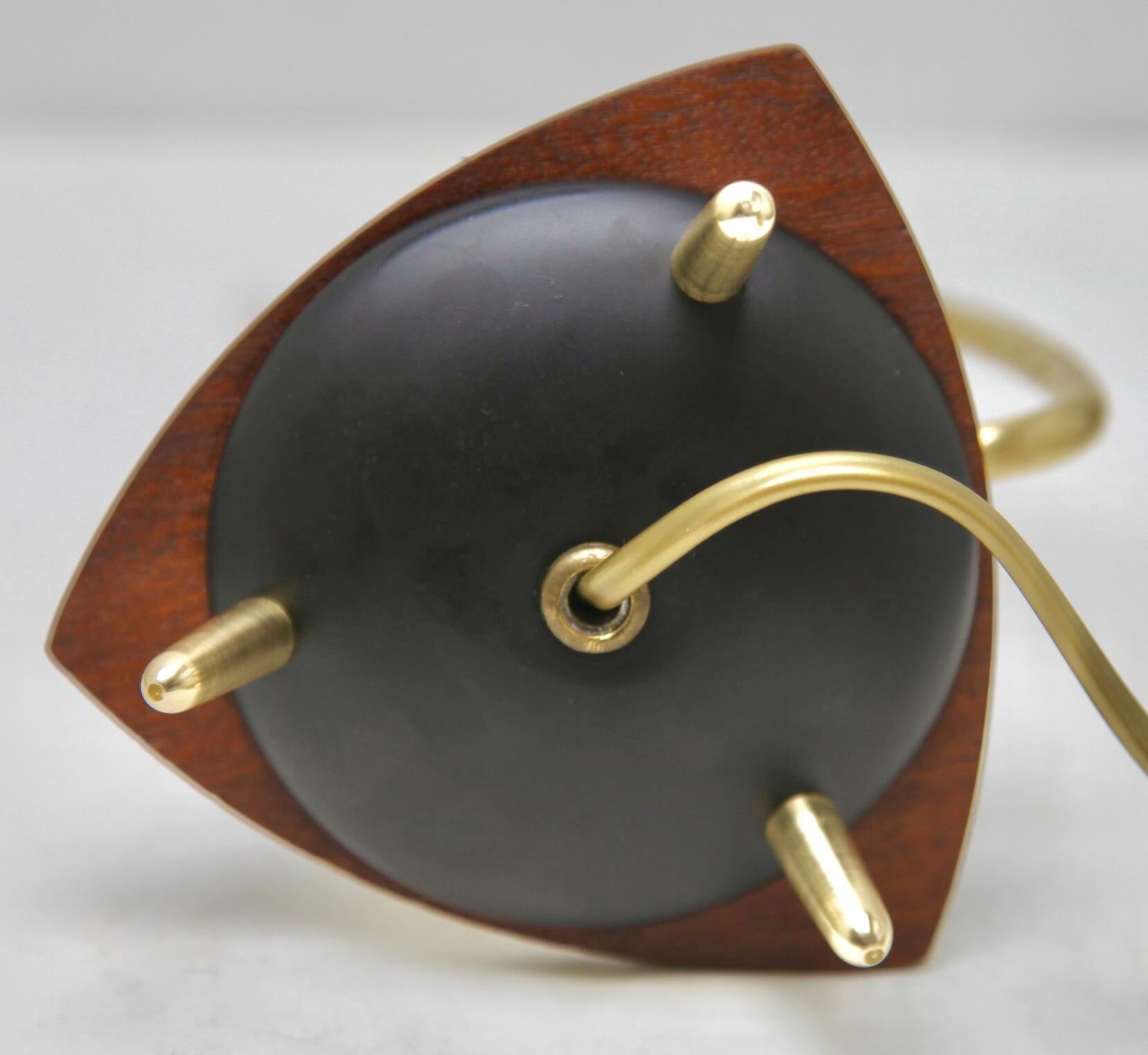 Vintage lamp with white glass lampshade and brass fitting