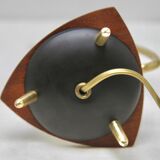 Vintage lamp with white glass lampshade and brass fitting