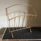 brass magazine rack, 1970s, gold-plated