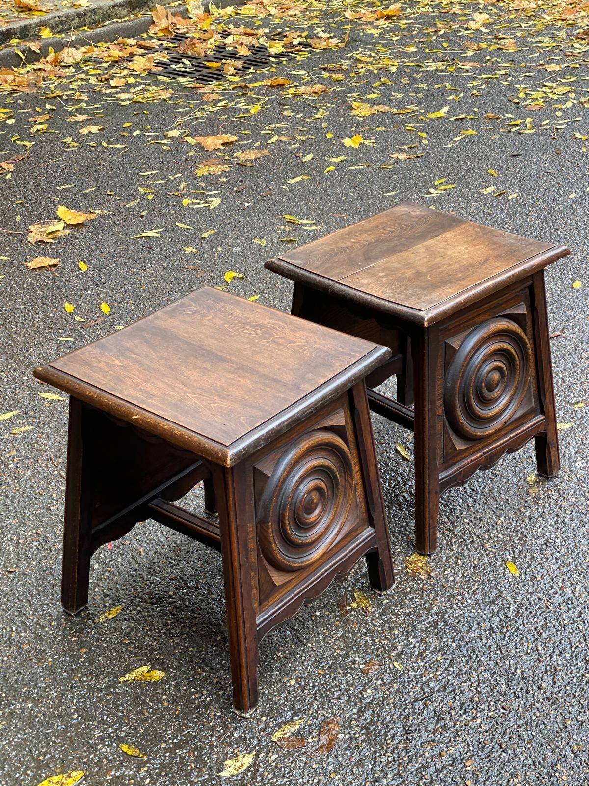 2 Breton bedside tables in solid wood