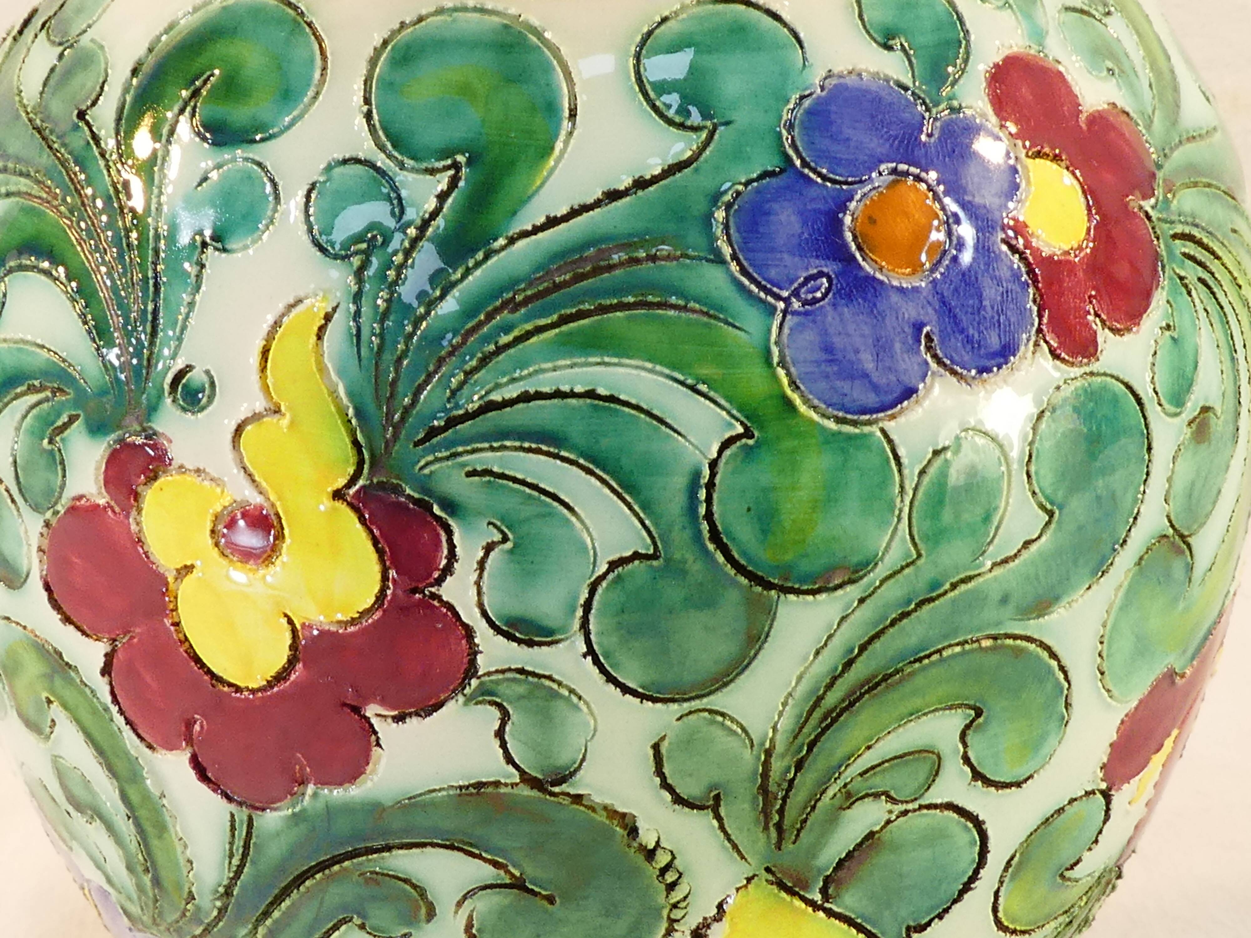 Vase in faience cecart monaco