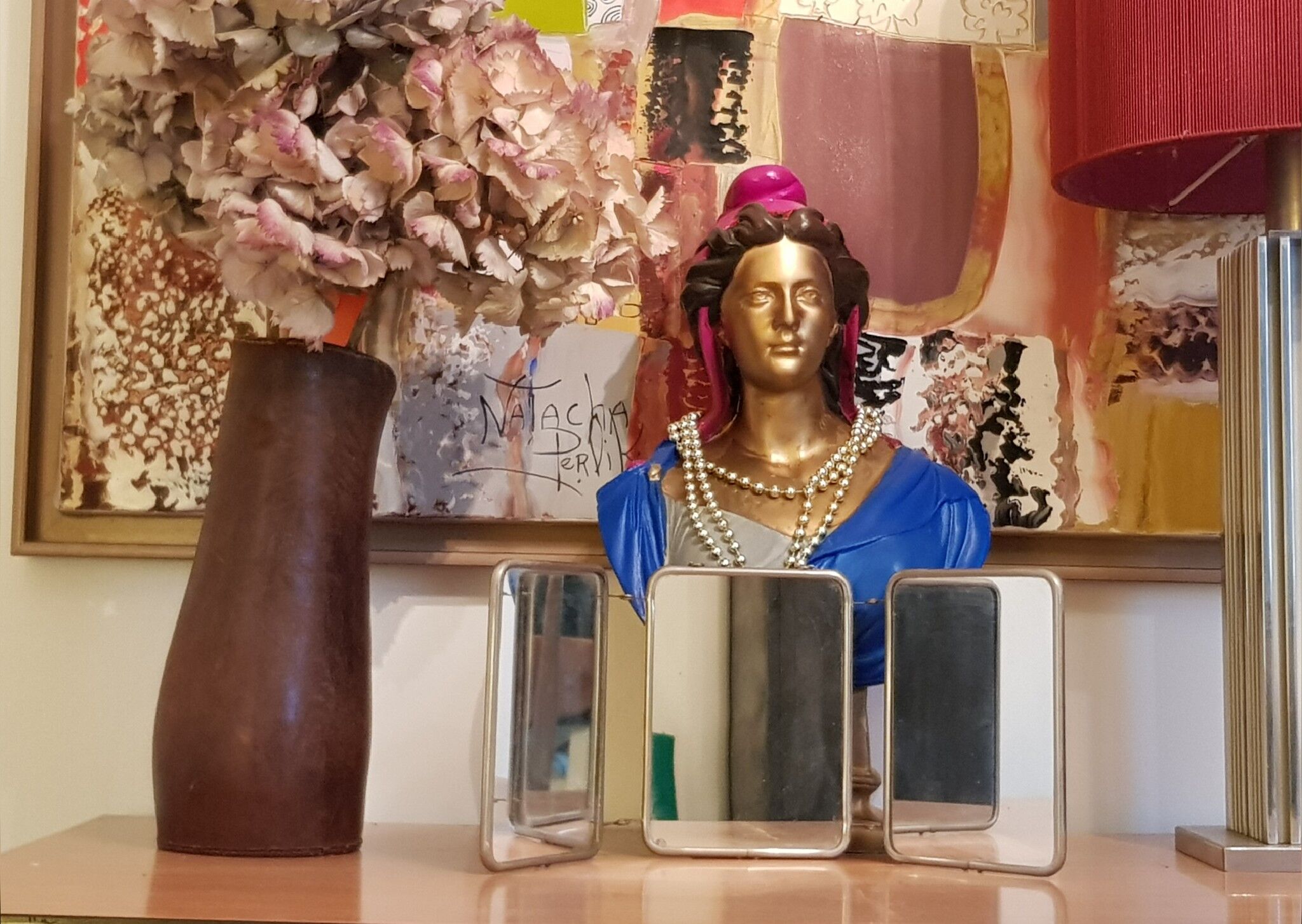 Barber triptych mirror 13x18cm