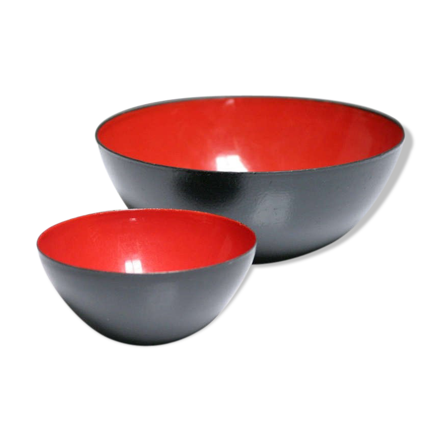 Pair of bowls "Krenit" steel enamelled by Krenchel for Torben Orskov