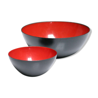 Pair of bowls "Krenit" steel enamelled by Krenchel for Torben Orskov