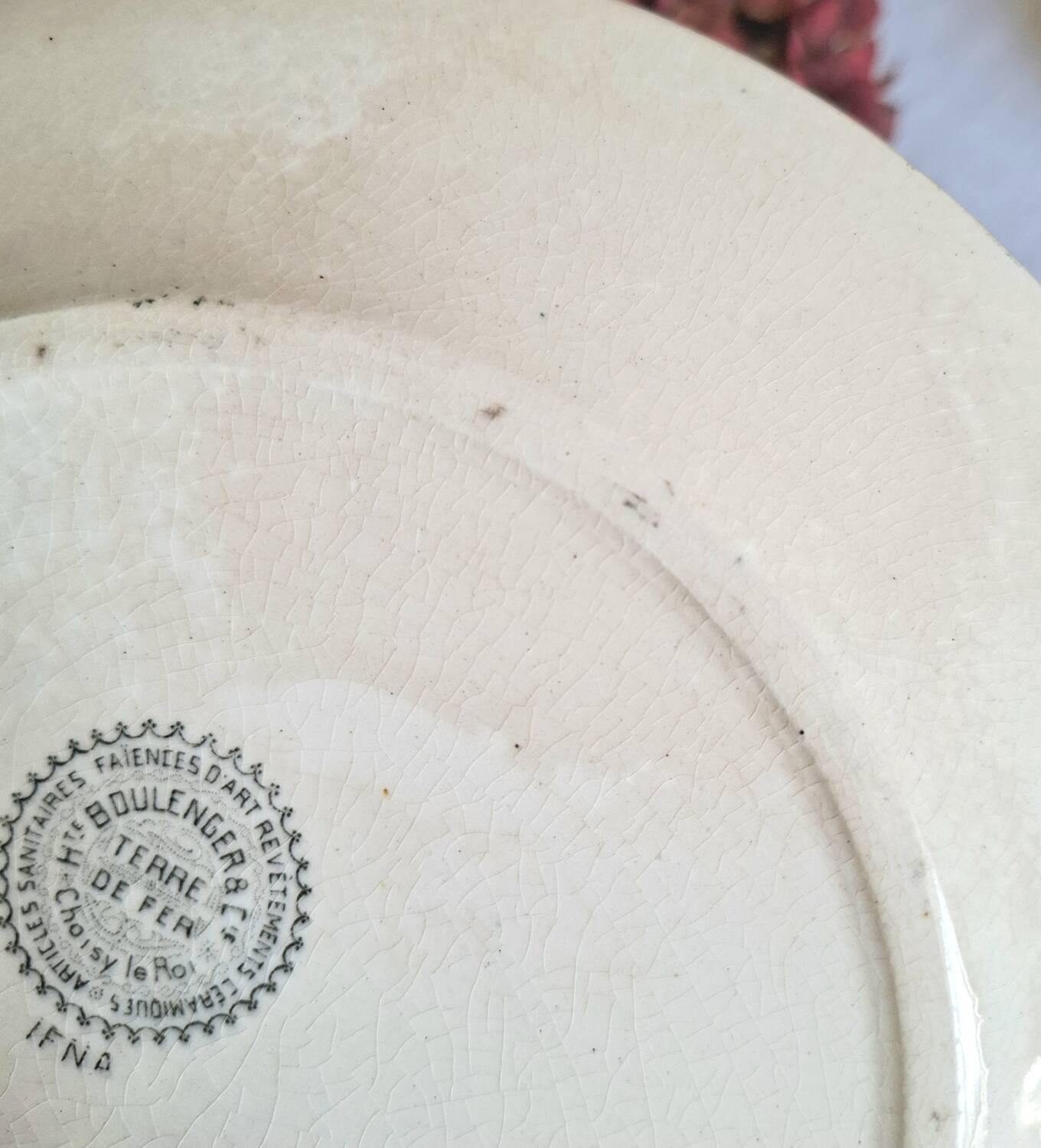 Mismatched antique ironstone earthenware plates