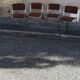 Set de 4 chaises vintage chrome et tissu marron