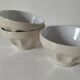 Trio de bols de ferme beige facetté & intérieur blanc