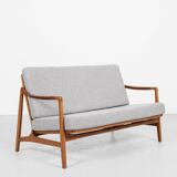 Midcentury Danish sofa set in oak and teak by Tove & Edvard Kindt-Larsen for France & Daverkosen - w