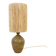 XXL Vintage Lamp Base in Beige Brown Stoneware with Raffia Lampshade 1970