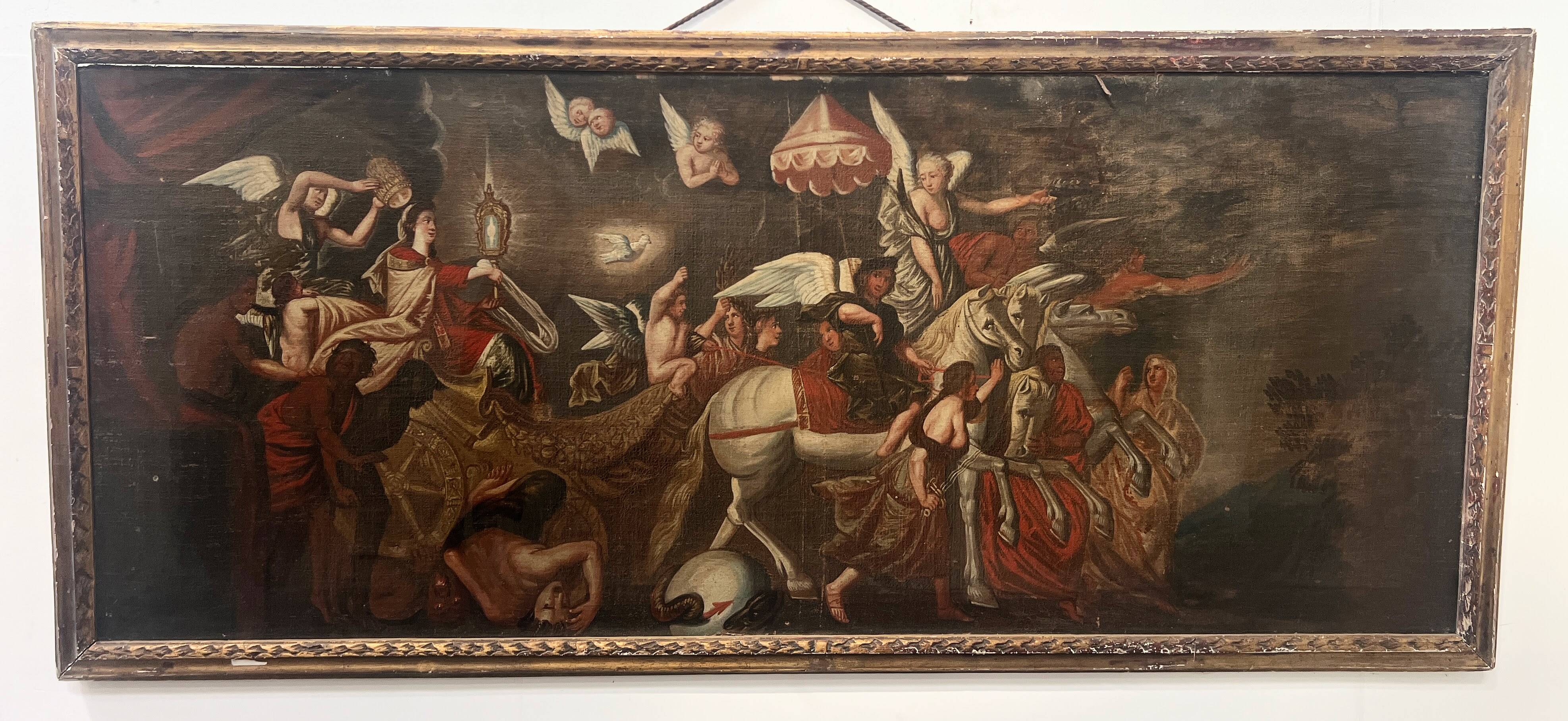Oil on canvas with a gilded wooden frame, 18th century.