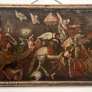 Huile sur toile, encadrement en bois doré, XVIII siècle