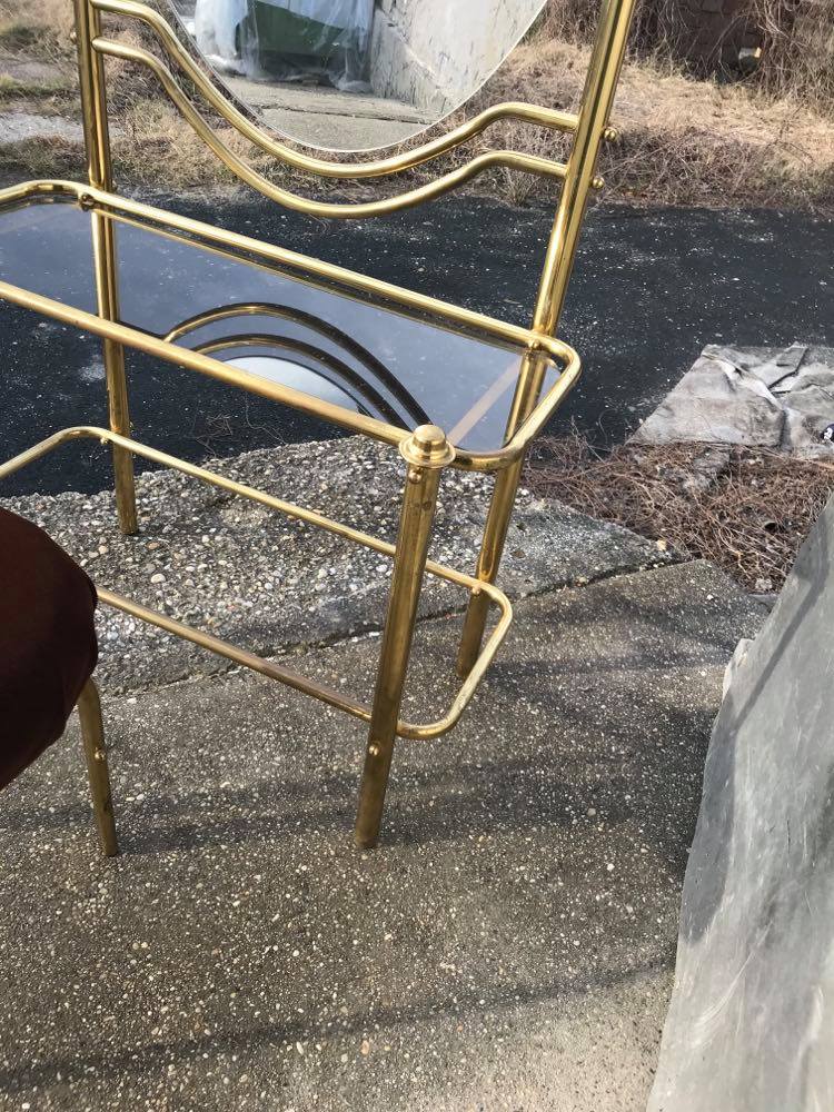 Vintage brass dressing table & stool, 1950s