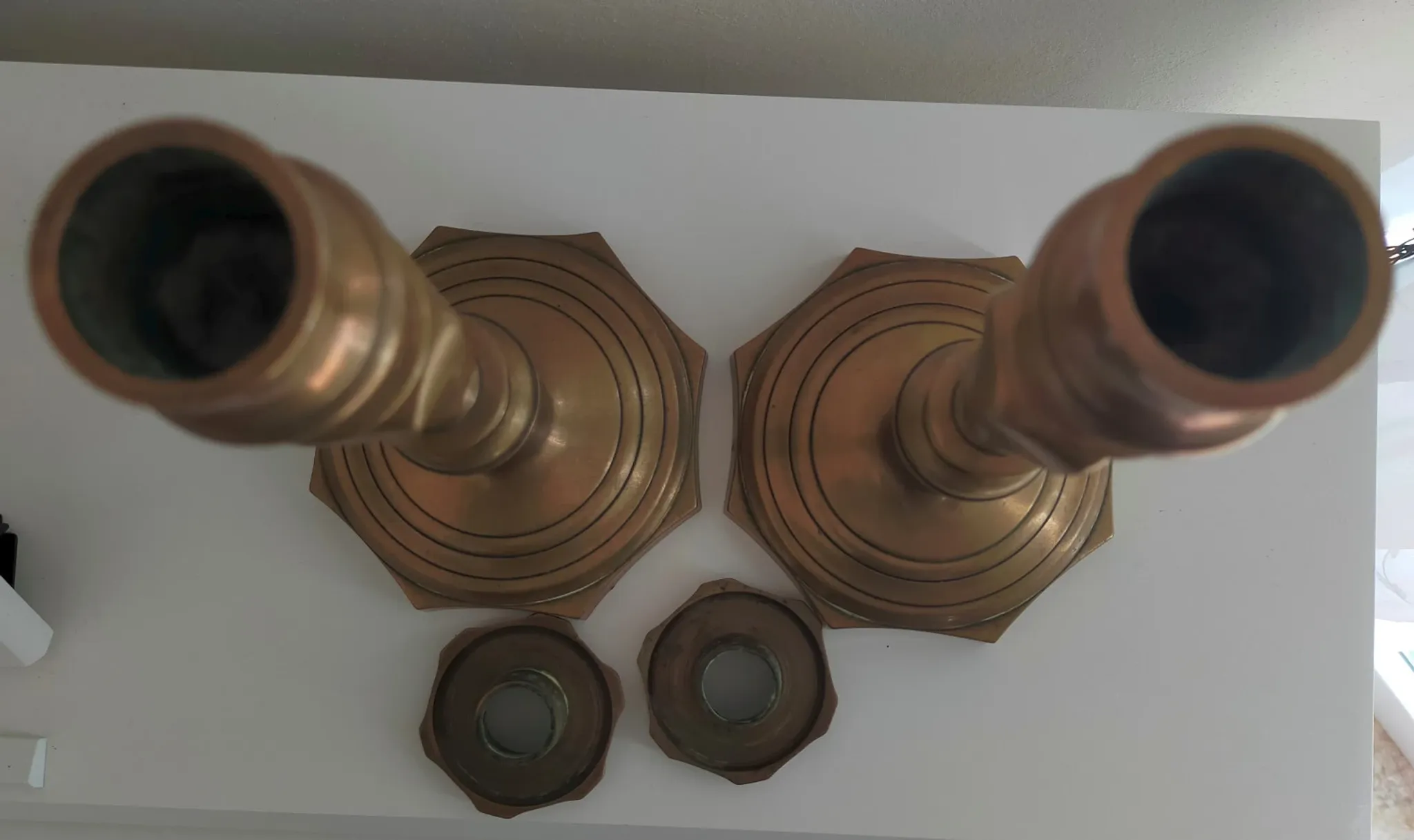 Pair of bronze candlestick holders from the 19th century