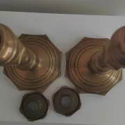 Pair of bronze candlestick holders from the 19th century