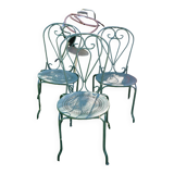 3 wrought iron garden chairs