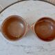 Duo of ear bowls in vintage sandstone