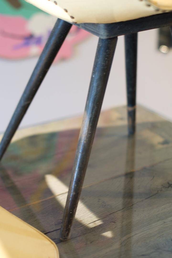 Pair of yellow “Tonneau” chairs Pierre Guariche edition Thonet 1950