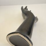 Handmade vintage black ceramic ring sizer vase