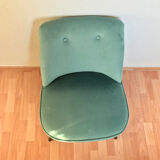 Fauteuil crapaud velours bleu vert