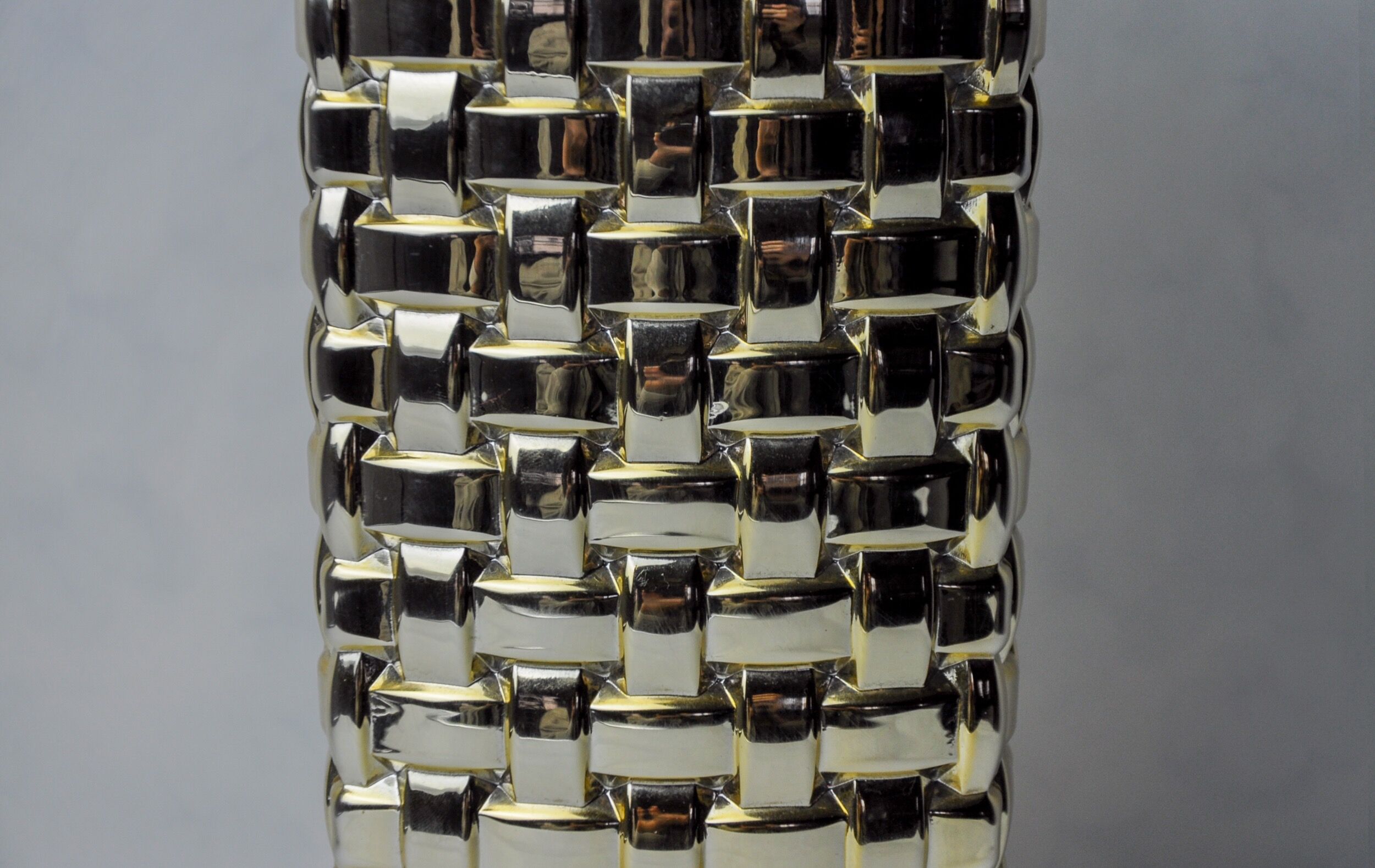 Golden Bamboo effect glass vase by Nachtmann, Germany, 1980