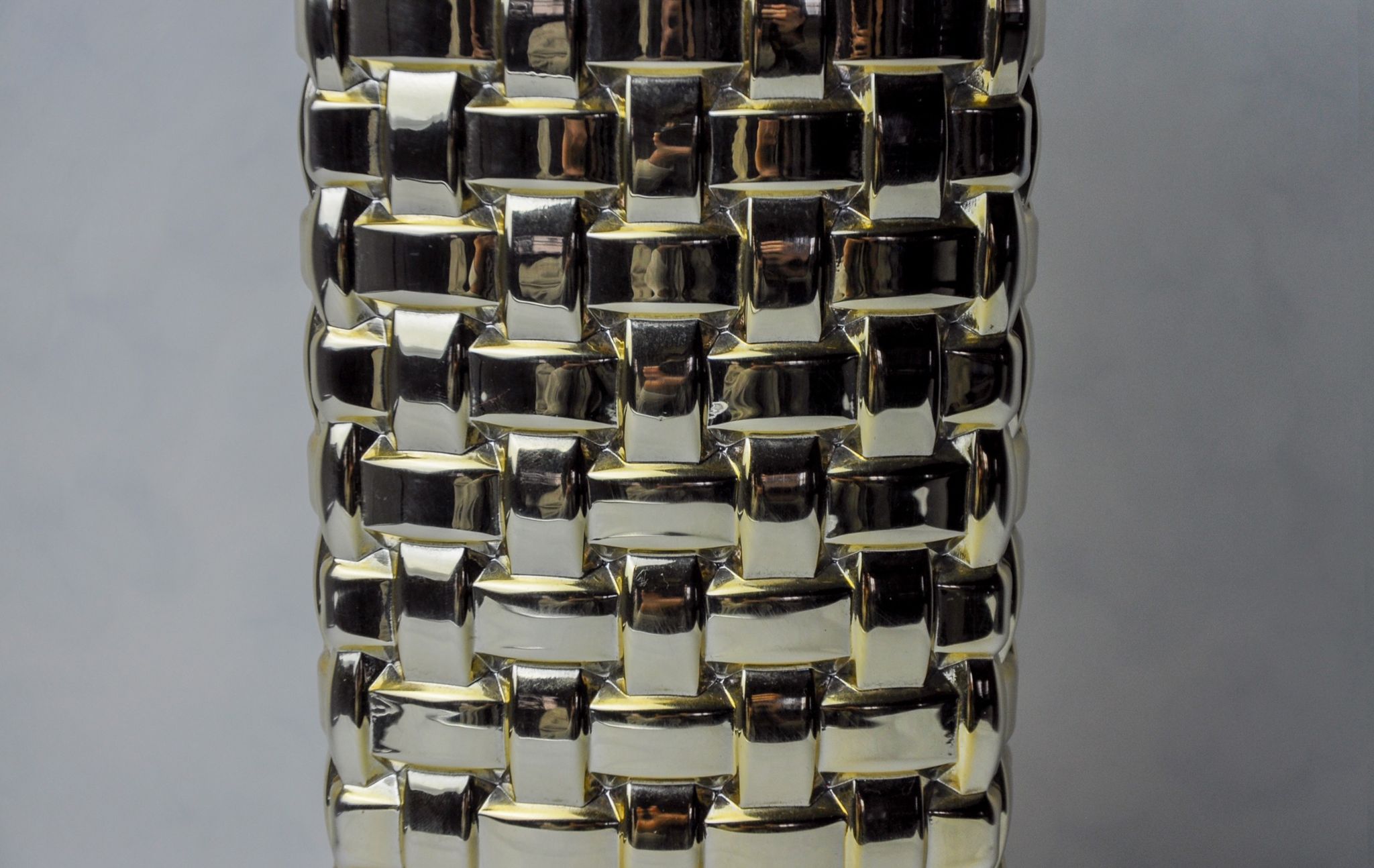 Golden Bamboo effect glass vase by Nachtmann, Germany, 1980