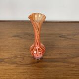 Soliflore en verre soufflé dans les tons rouge/orangé