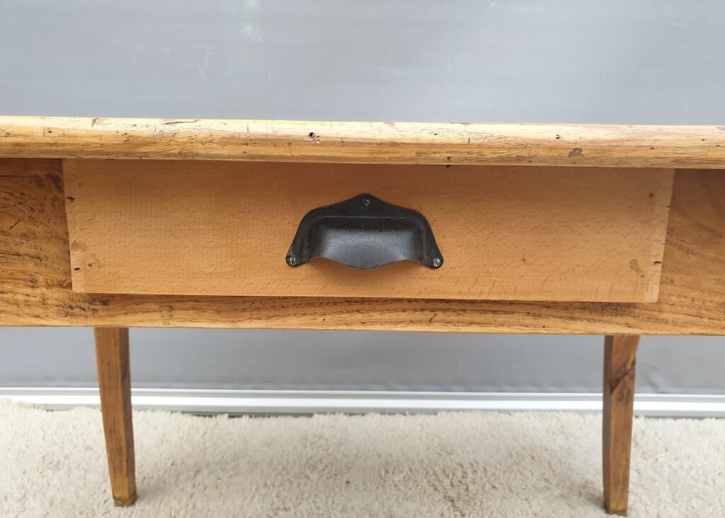 Desk table Oak knotted 1925 false drawer