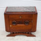 Art Deco bedside table, wood and marble deco nightstand, end of sofa, art deco