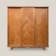 Armoire parisienne penderie porte coulissante chêne brut massif 1960