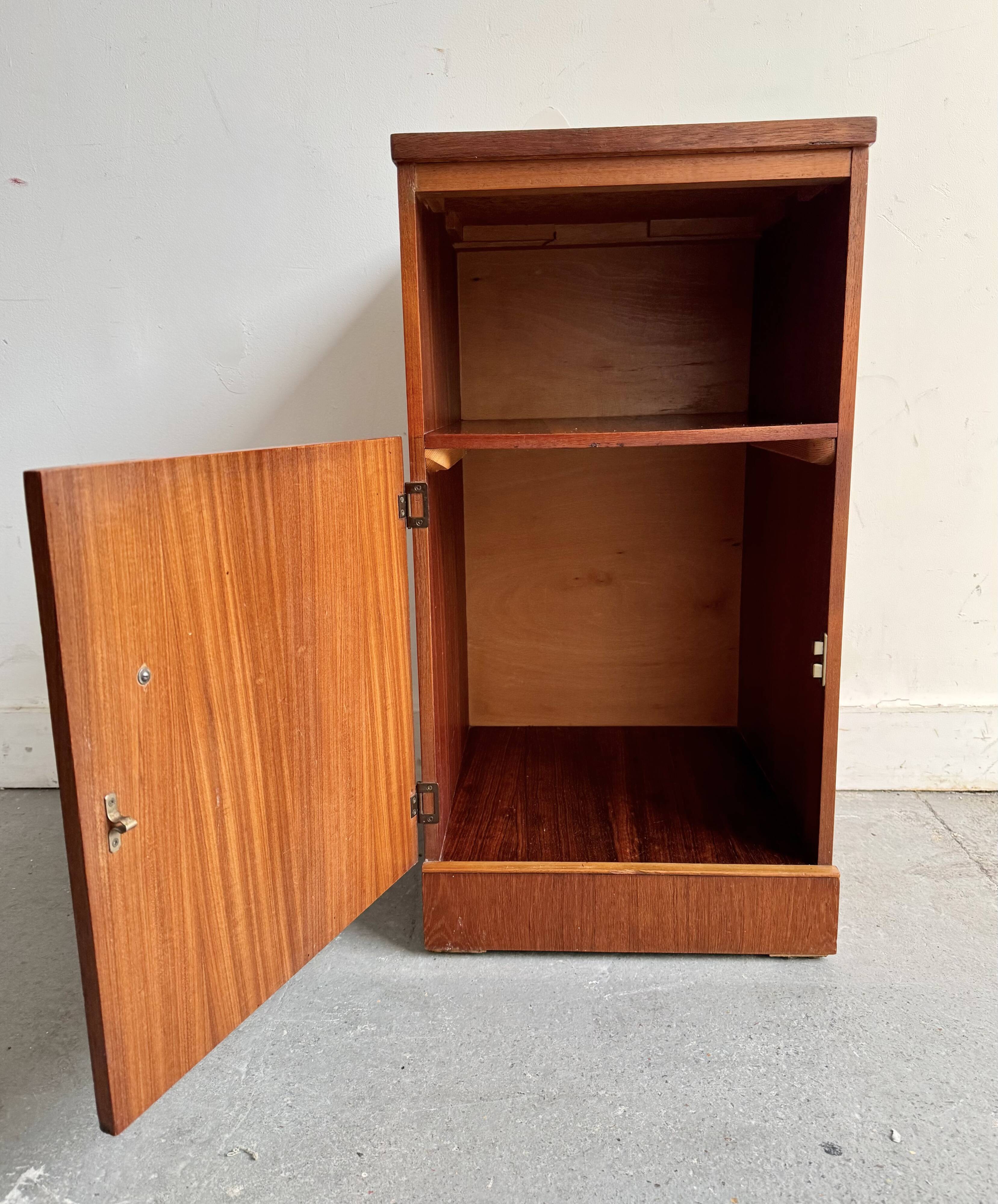 Vintage Bedside Table with Cabinet