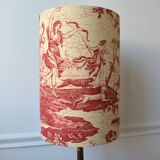 Red toile de Jouy lampshade