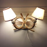 Vintage rattan wall light