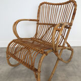 Pair of vintage rattan armchairs