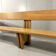XL architectural modernist solid beech wooden bench 1960’s
