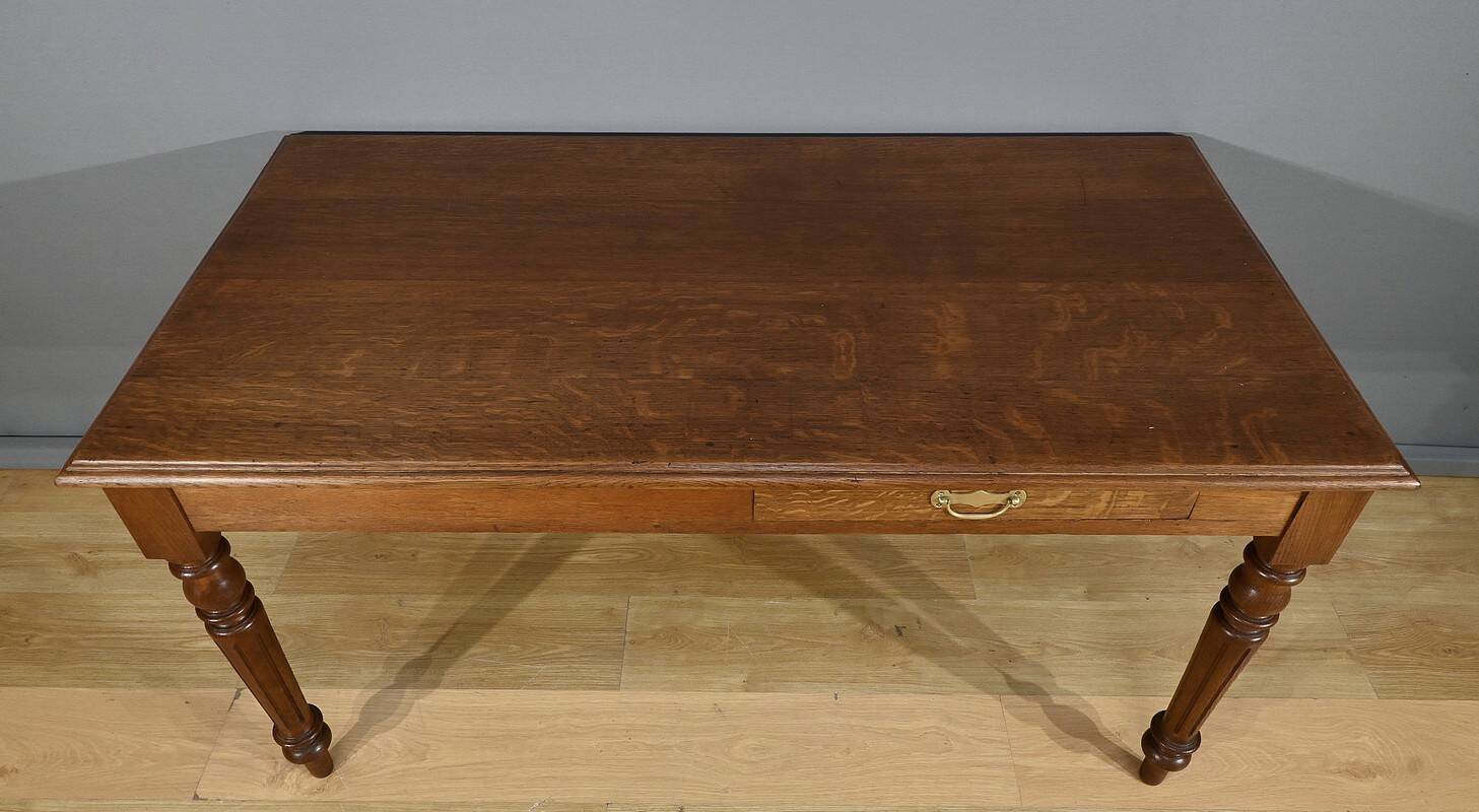 Oak Vis-à-vis Desk – Late 19th Century