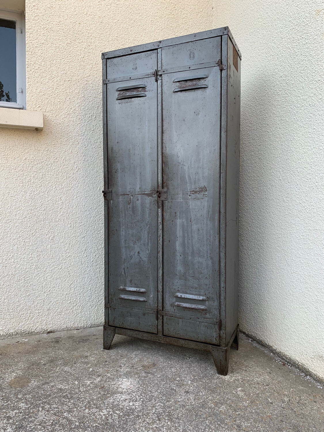 1940s industrial workshop locker room
