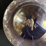 Serving dish – cast pink crystal – sweden