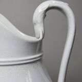 Pichet broc de toilette en faïence blanche ancienne Pexonne France