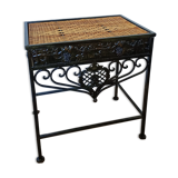 Metal and rattan bedside