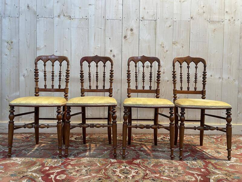 Set of 4 Napoleon III "Cathedral" chairs