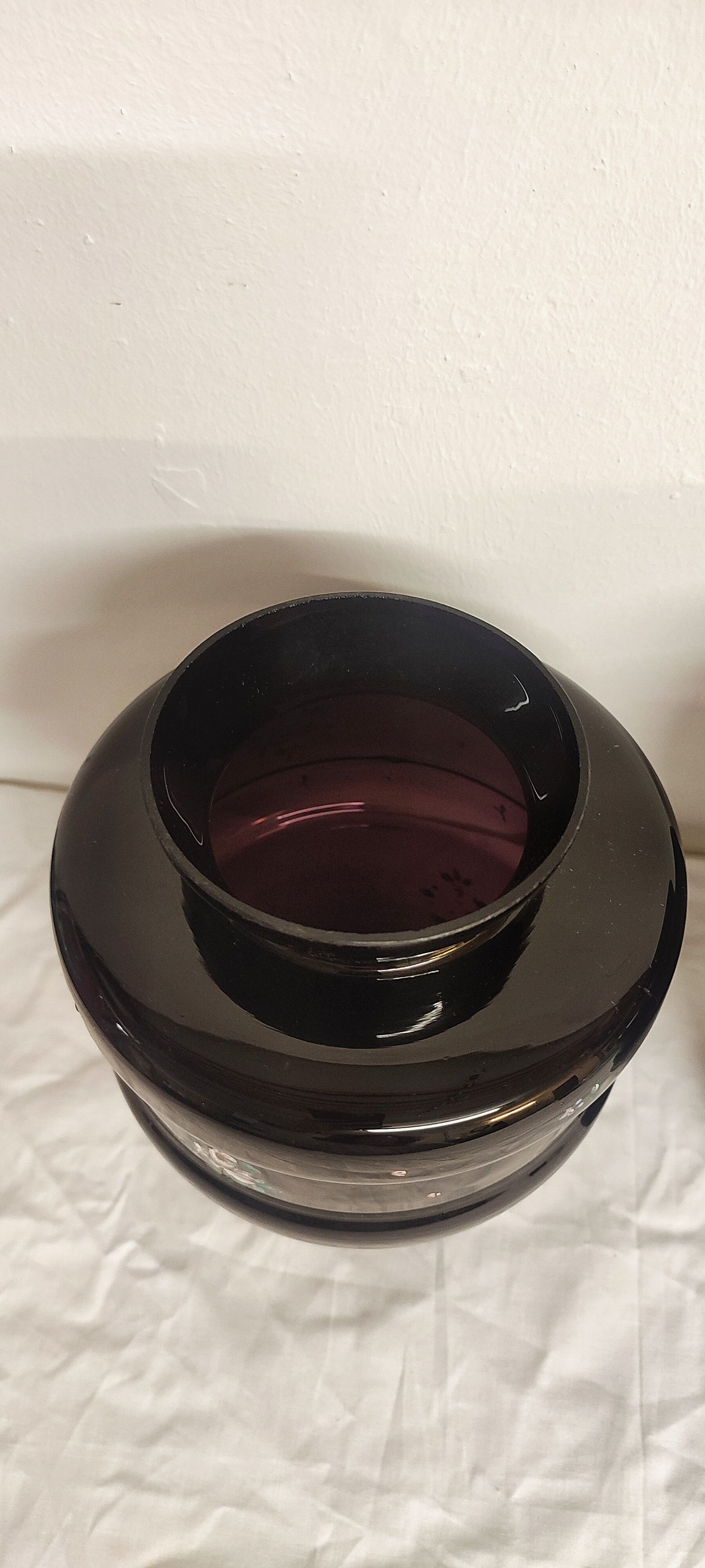 Pair of painted glass vases, France, 1940