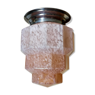 Clichy Glass Art Deco Ceiling Lamp 1925