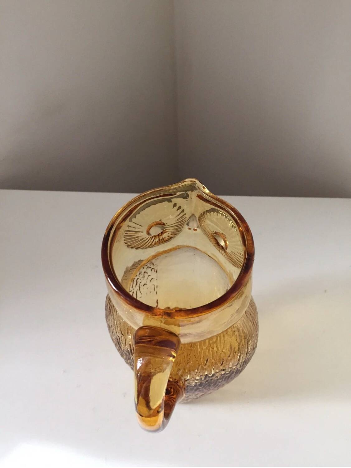 Cruche chouette en verre, 1970