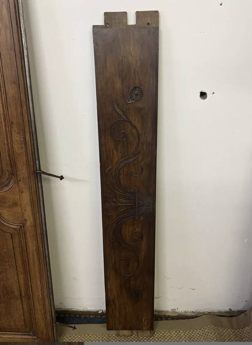 Pair of antique wardrobe doors and crosspiece