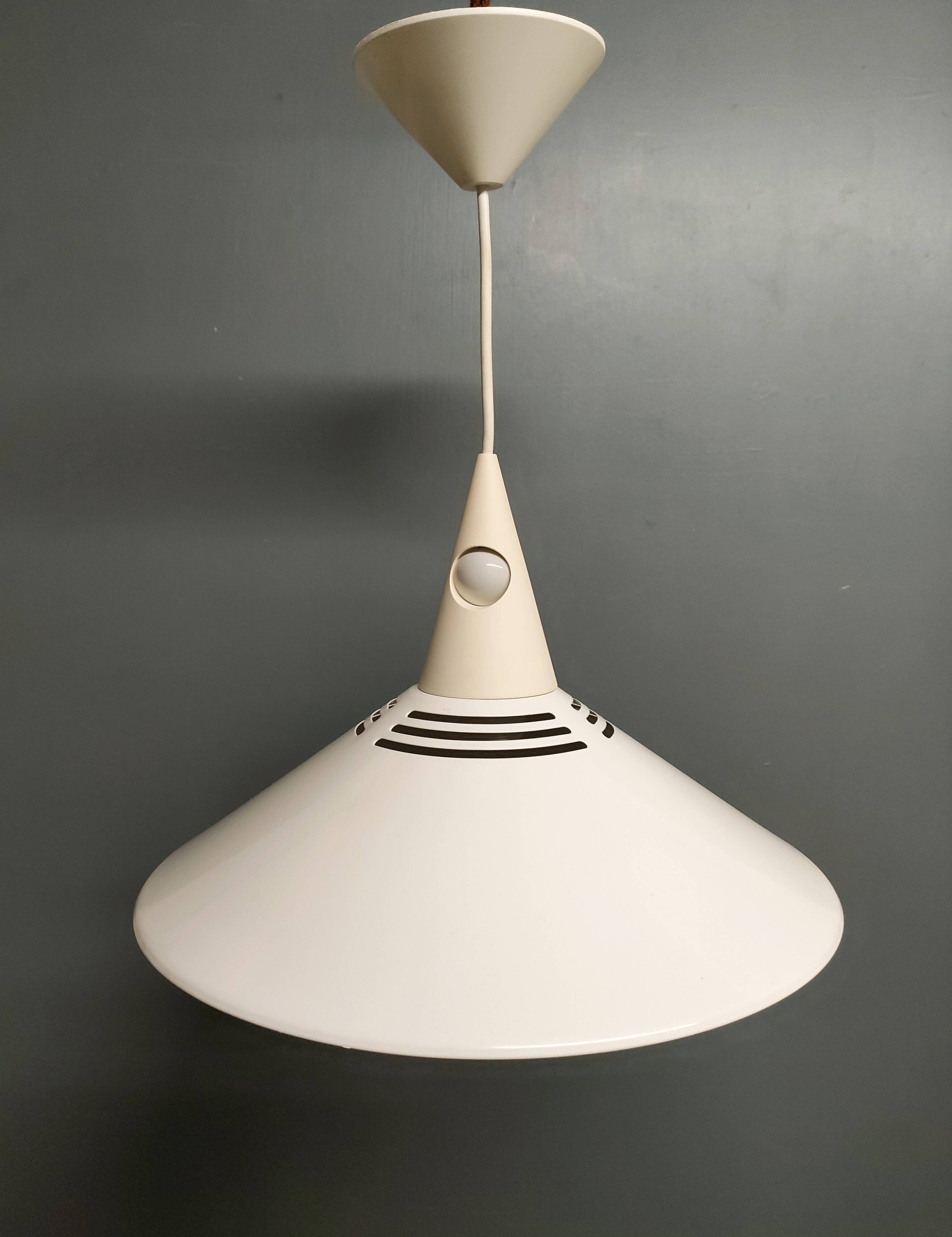 Brilliant luminaires - Vintage pendant light in white lacquered metal - 80s