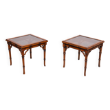 Faux Bamboo Cherry Wood sofa tables 1970s England