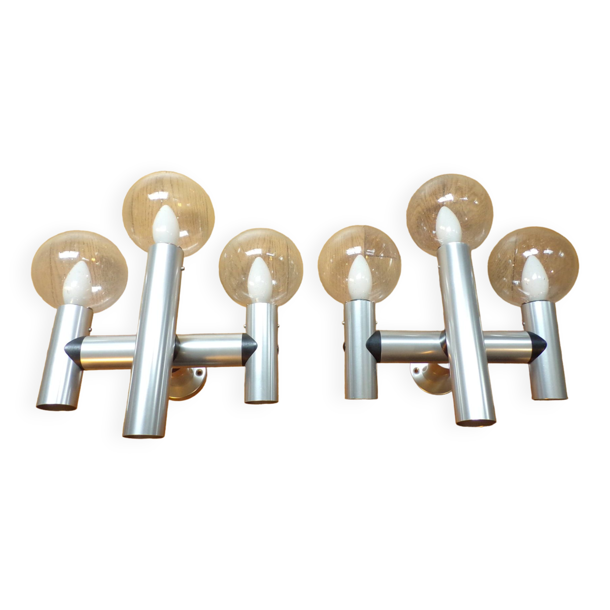 Paire d'appliques space age Kalmar 3 feux