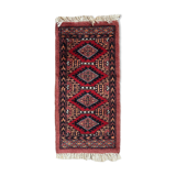 Vintage carpet pakistani lahore handmade 33cm x 66cm 1970s