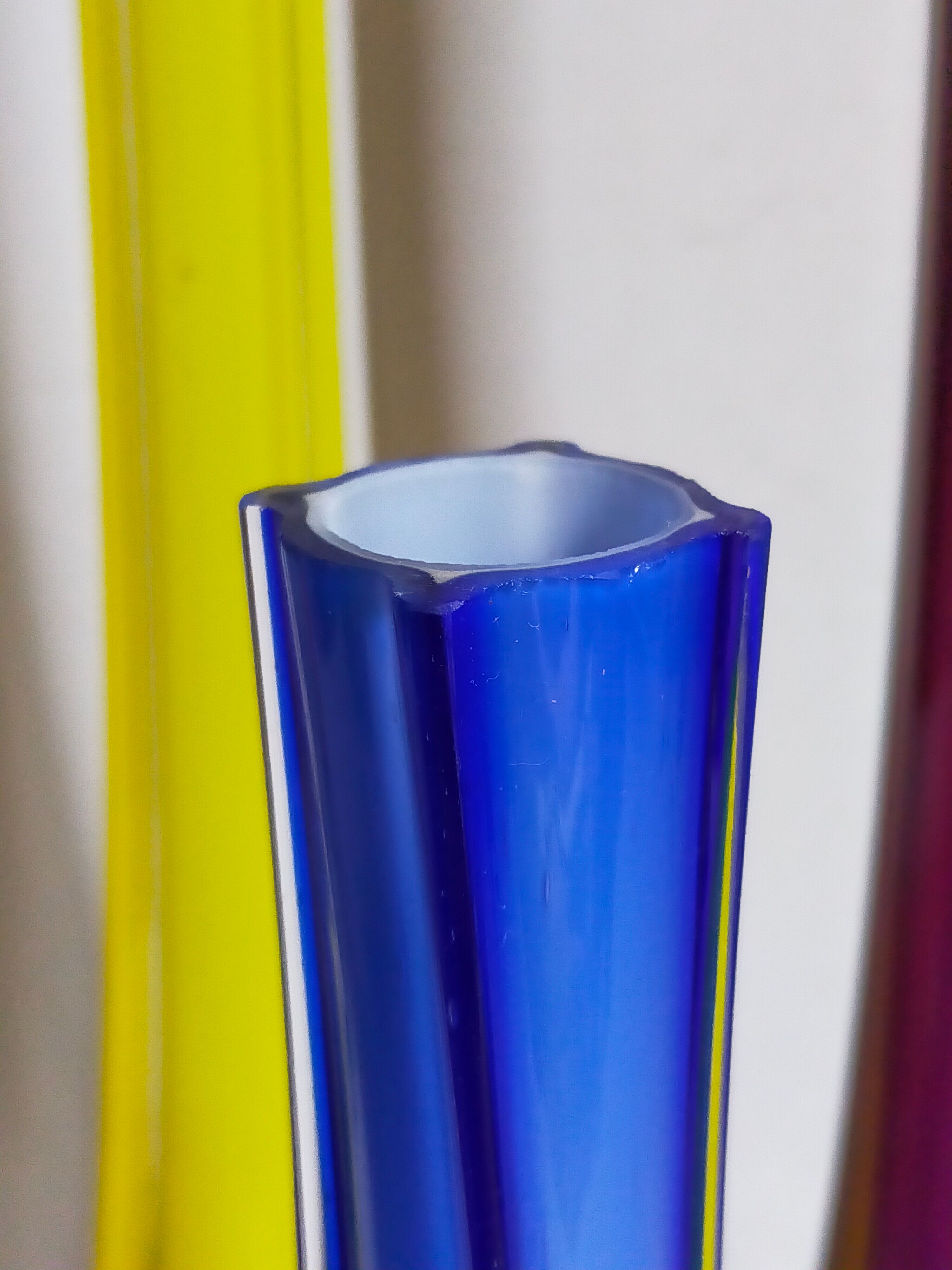 Trio of ancient stretched glass soliflores